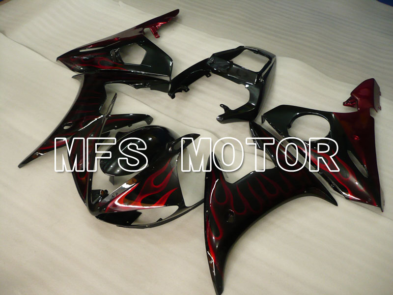 Yamaha YZF-R6 2003-2004 Injection ABS Fairing - Flame - Red wine color Black - MFS3657