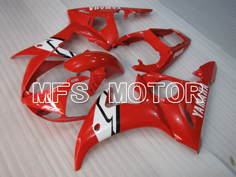 Yamaha YZF-R6 2005 Carenado ABS de inyección - Fábrica Style - rojo Blanco - MFS3704
