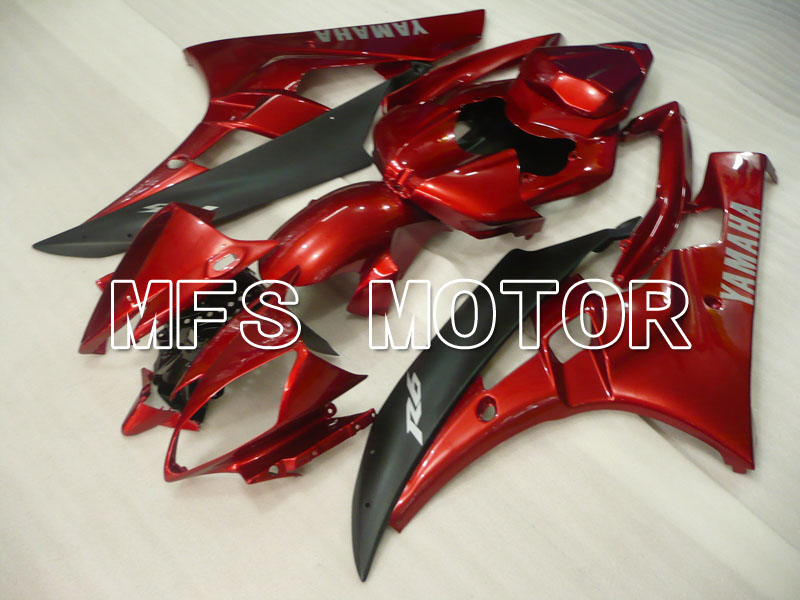 Yamaha YZF-R6 2006-2007 Injection ABS Fairing - Factory Style - Red wine color Black Matte - MFS3759