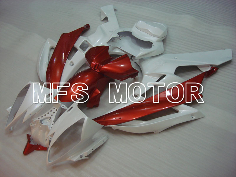 Yamaha YZF-R6 2006-2007 Injection ABS Carénage - Usine Style - rouge wine color blanc - MFS3771