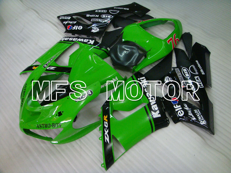 Kawasaki NINJA ZX6R 2005-2006 Injection ABS Fairing - Others - Black Green - MFS3783