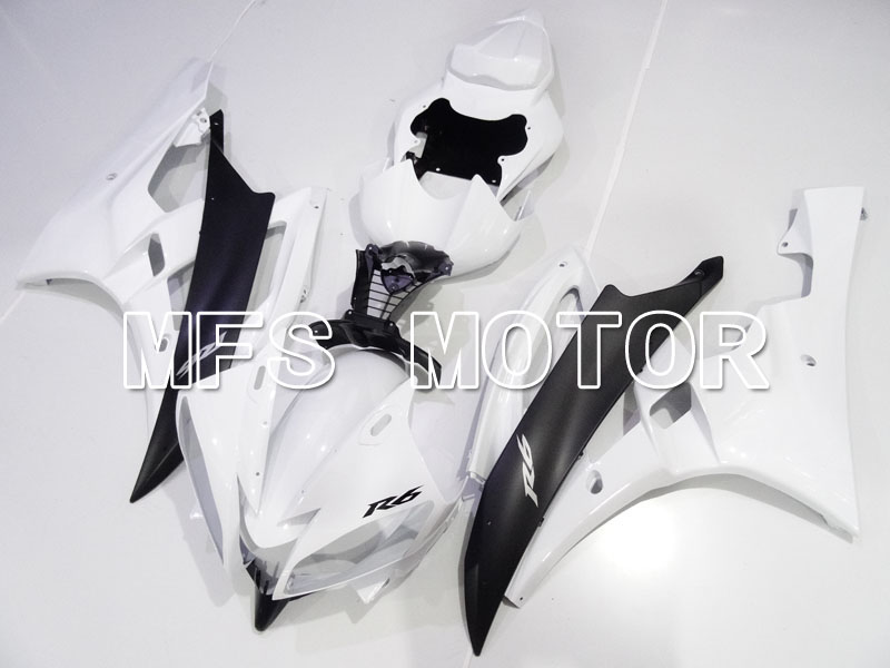 Yamaha YZF-R6 2006-2007 Carenado ABS de inyección - Fábrica Style - Blanco Negro Mate - MFS3832