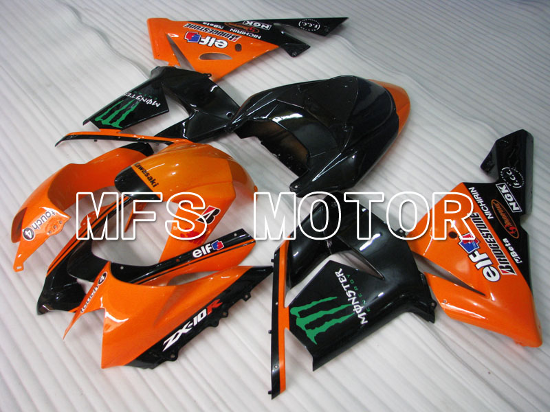 Kawasaki NINJA ZX10R 2004-2005 Injection ABS Fairing - Monster - Black Orange - MFS3969