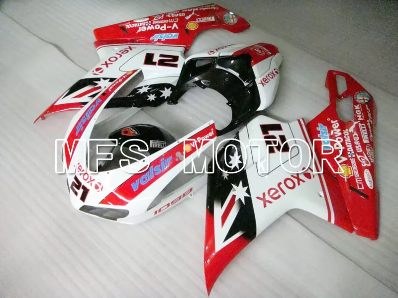 Ducati 848 / 1098 / 1198 2007-2011 Carenado ABS de inyección - Xerox - rojo Blanco - MFS4098