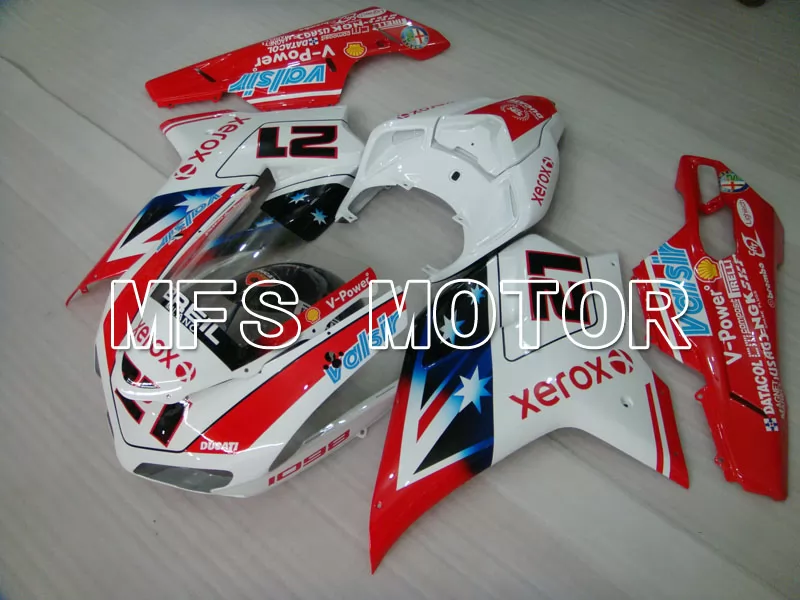 Ducati 848 / 1098 / 1198 2007-2011 Injection ABS Carénage - Xerox - rouge blanc - MFS4146