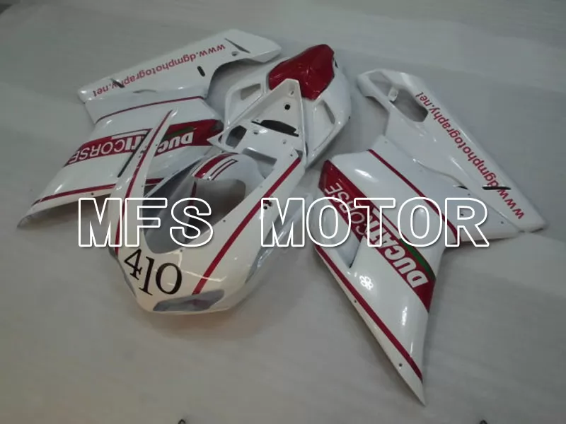 Ducati 848 / 1098 / 1198 2007-2011 Injection ABS Fairing - Factory Style - Red wine color White - MFS4148