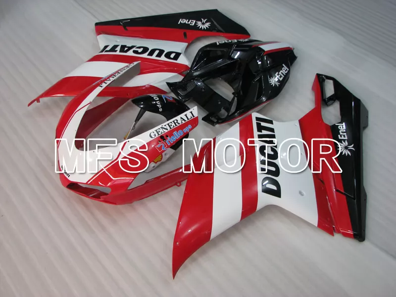 Ducati 848 / 1098 / 1198 2007-2011 Carenado ABS de inyección - Fábrica Style - rojo Blanco - MFS4159