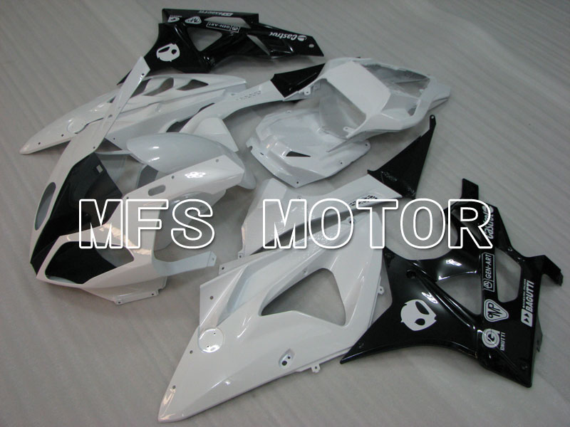 BMW S1000RR 2009-2014 Carenado ABS de inyección - Fábrica Style - Negro Blanco - MFS4166