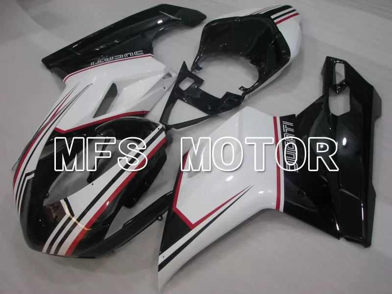 Ducati 848 / 1098 / 1198 2007-2011 Injection ABS Fairing - Factory Style - Black White - MFS4182