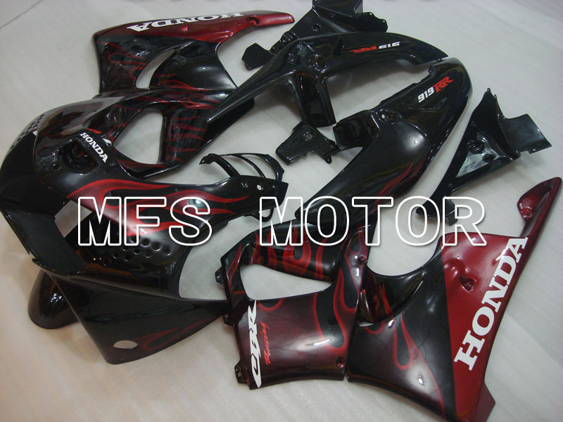 Honda CBR900RR 919 1998-1999 ABS Fairing - Flame - vino tinto color Negro - MFS4360