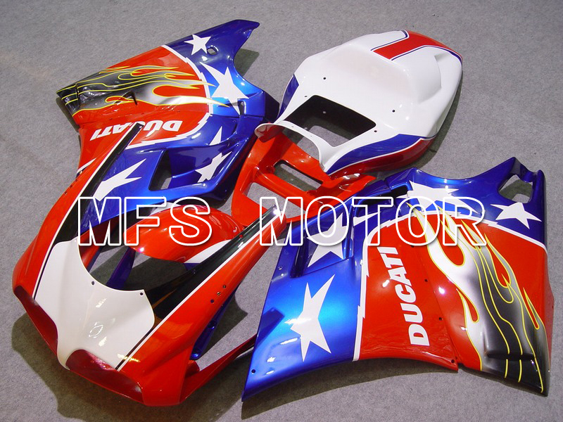 Ducati 748 / 998 / 996 1994-2002 Injection ABS Fairing - Flame - Blue Red White - MFS4560