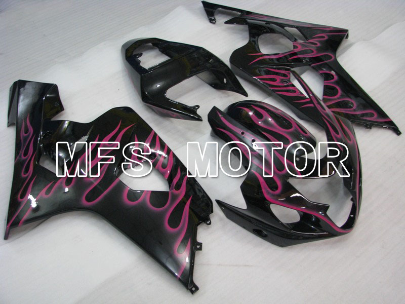 Suzuki GSXR600 GSXR750 2004-2005 Injection ABS Fairing - Flame - Black Pink - MFS4731