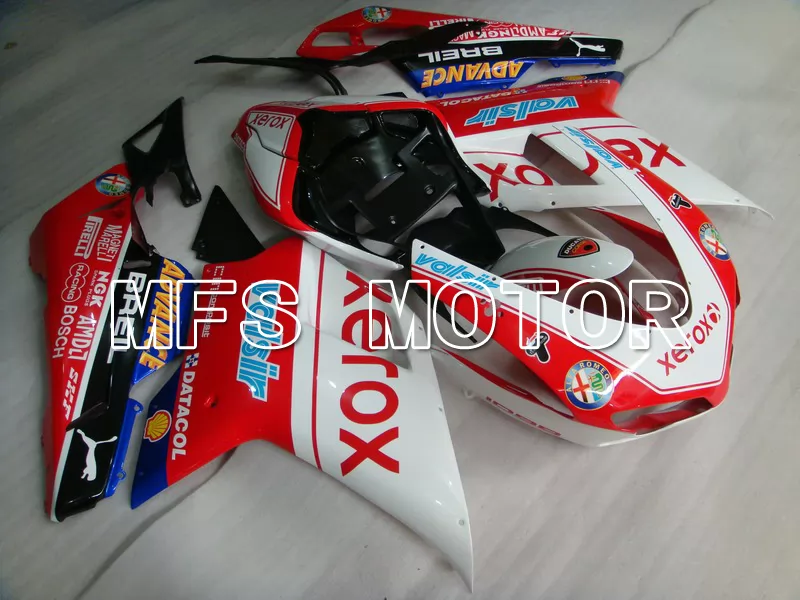 Ducati 848 / 1098 / 1198 2007-2011 Injection ABS Carénage - Xerox - rouge blanc - MFS4777