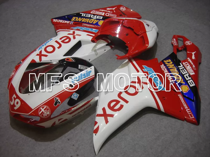 Ducati 848 / 1098 / 1198 2007-2011 Injection ABS Fairing - Xerox - Red White - MFS4778