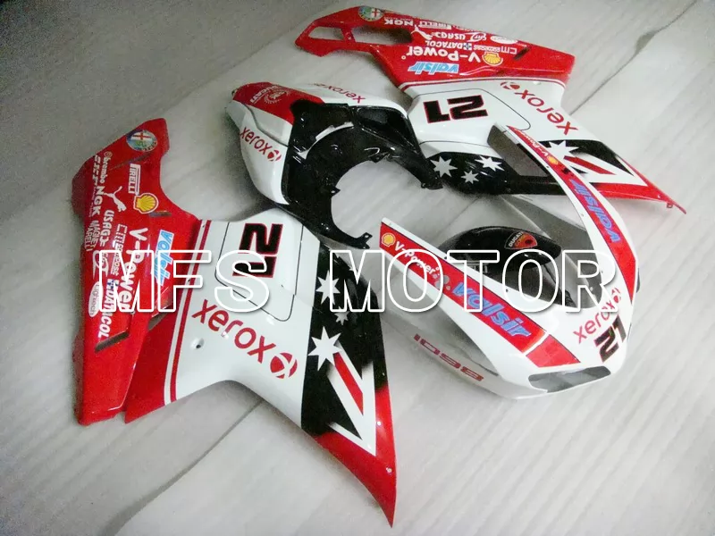Ducati 848 / 1098 / 1198 2007-2011 Injection ABS Carénage - Xerox - rouge blanc - MFS4780