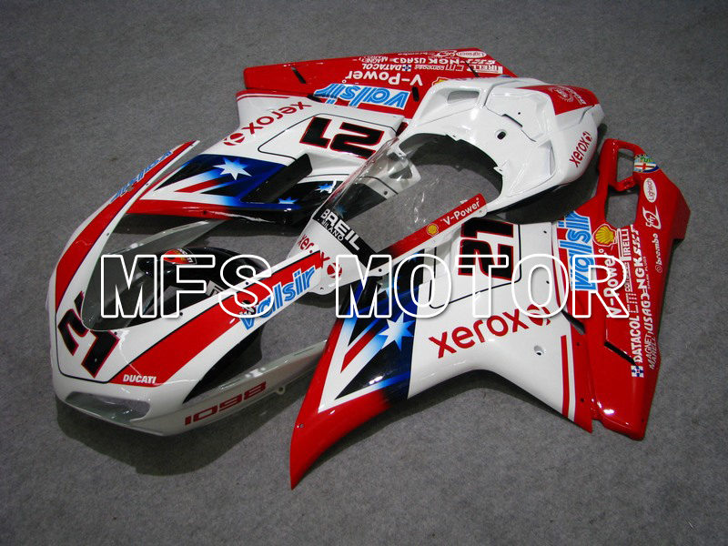 Ducati 848 / 1098 / 1198 2007-2011 Injection ABS Fairing - Xerox - Red White - MFS4782