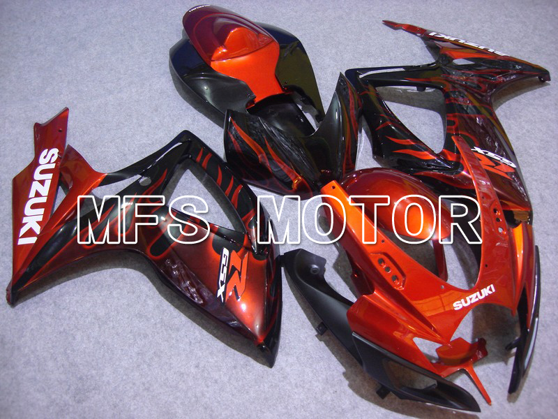 Suzuki GSXR600 GSXR750 2006-2007 Injection ABS Fairing - Flame - Black Orange - MFS4899