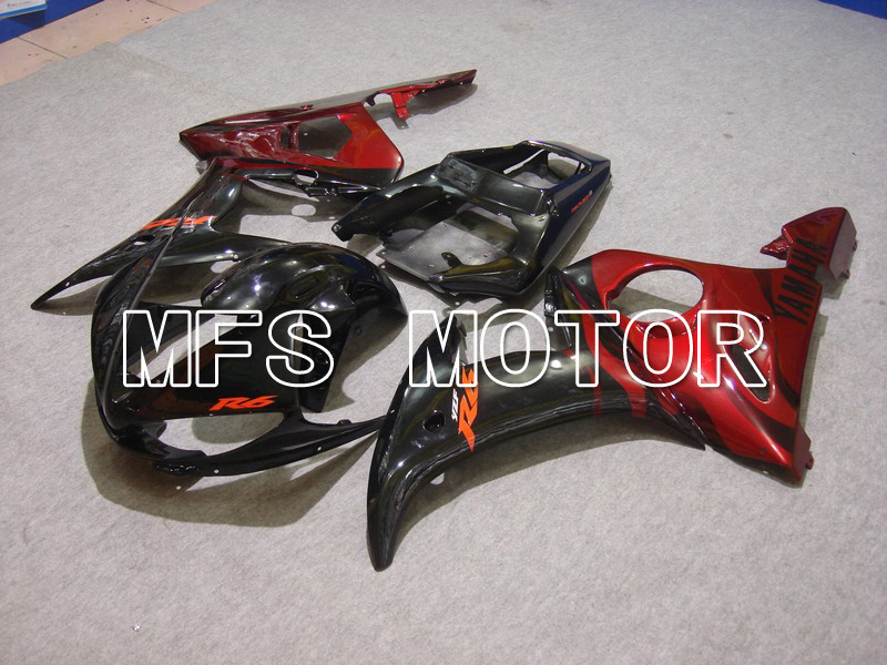 Yamaha YZF-R6 2003-2004 Injection ABS Fairing - Flame - Red wine color Black - MFS5209