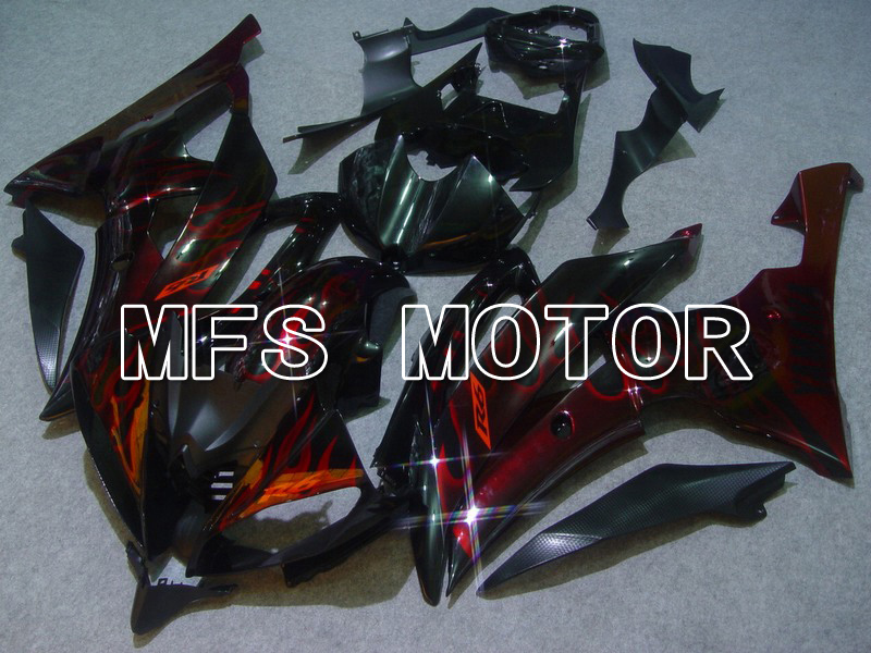 Yamaha YZF-R6 2008-2016 Injektion ABS Verkleidung - Flame - rot Schwarz - MFS5378