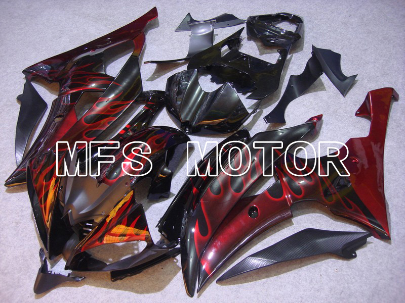 Yamaha YZF-R6 2008-2016 Injection ABS Carénage - Flame - rouge Noir - MFS5379
