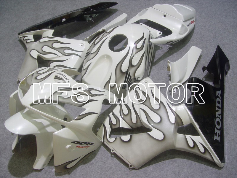 Honda CBR600RR 2005-2006 Injektion ABS Verkleidung - Flame - Weiß Schwarz - MFS5428