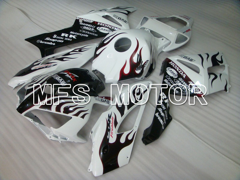 Honda CBR1000RR 2004-2005 Injection ABS Fairing - Flame - Black White - MFS5865