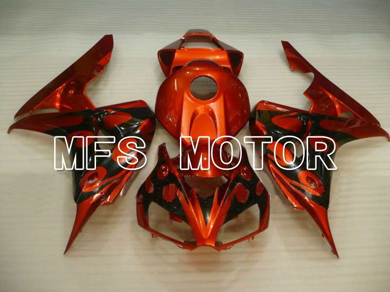 Honda CBR1000RR 2006-2007 Injektion ABS Verkleidung - Flame - Schwarz Orange - MFS6030