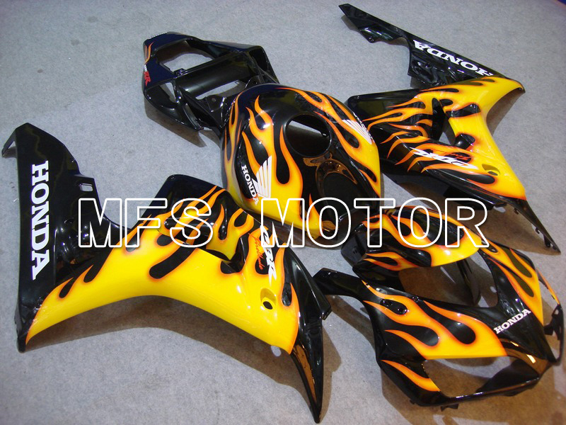 Honda CBR1000RR 2006-2007 Injection ABS Fairing - Flame - Black Yellow - MFS6034