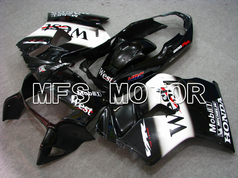 Honda VFR800 1998-2001 ABS Fairing - West - Black White - MFS6385